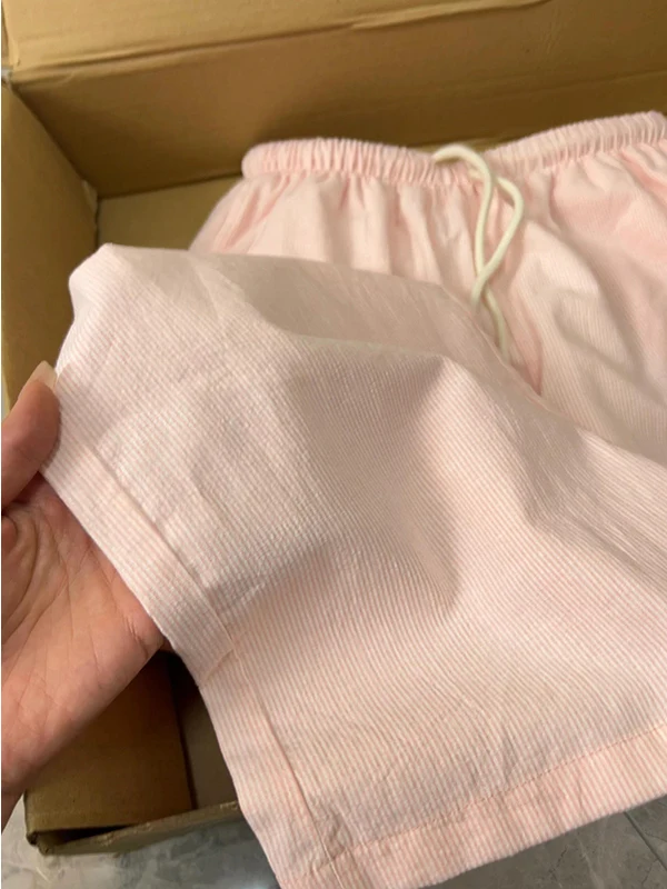 女性用夏秋ストライプワイドレッグパンツは洗濯機でそのまま洗えるのか