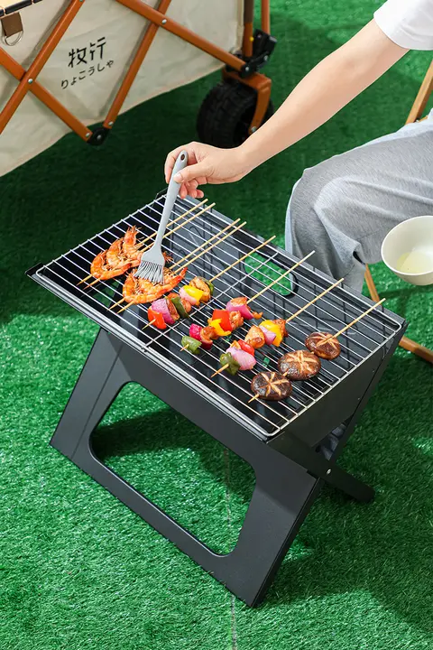 アウトドア用 折りたたみ式BBQグリル【ポータブル・X型デザイン】