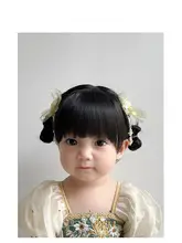 玉兎デザインの子供用中国風漢服ヘアアクセサリー【古典的な要素を取り入れた女の子用】