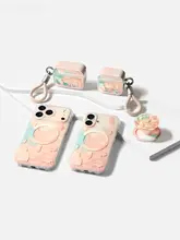 可愛い動物デザインのAirPods用イヤフォンケース【磁気吸着・泡珠風】