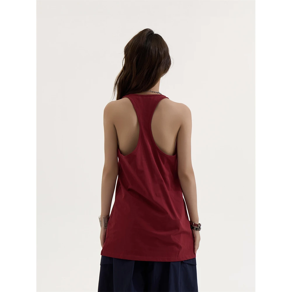 ヴィンテージ風プリントノースリーブTシャツ【フィット・夏用・女性用】（セットアップ対応）