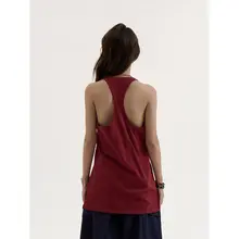 ヴィンテージ風プリントノースリーブTシャツ【フィット・夏用・女性用】（セットアップ対応）