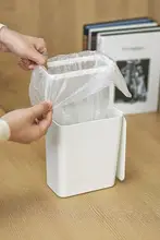 デスク用蓋付きゴミ箱【オフィス用・ミニ・狭形・収納バスケット】