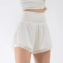速乾防透けスポーツショートパンツ【夏用・ゆったり・ハイウエスト・ヨガ対応】（セットアップ対応）