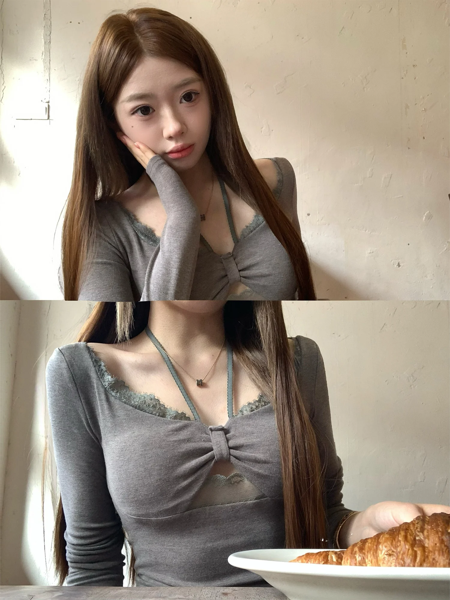 レース切り替えのハイネック長袖Tシャツで失敗しない着こなしは？