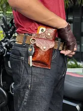 本革製 メンズ ウエストポーチ【ランニング・バイク用・収納ポケット付き】