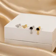 星球モチーフの細針ピアス【チタン製・シンプル・睡眠時も快適】