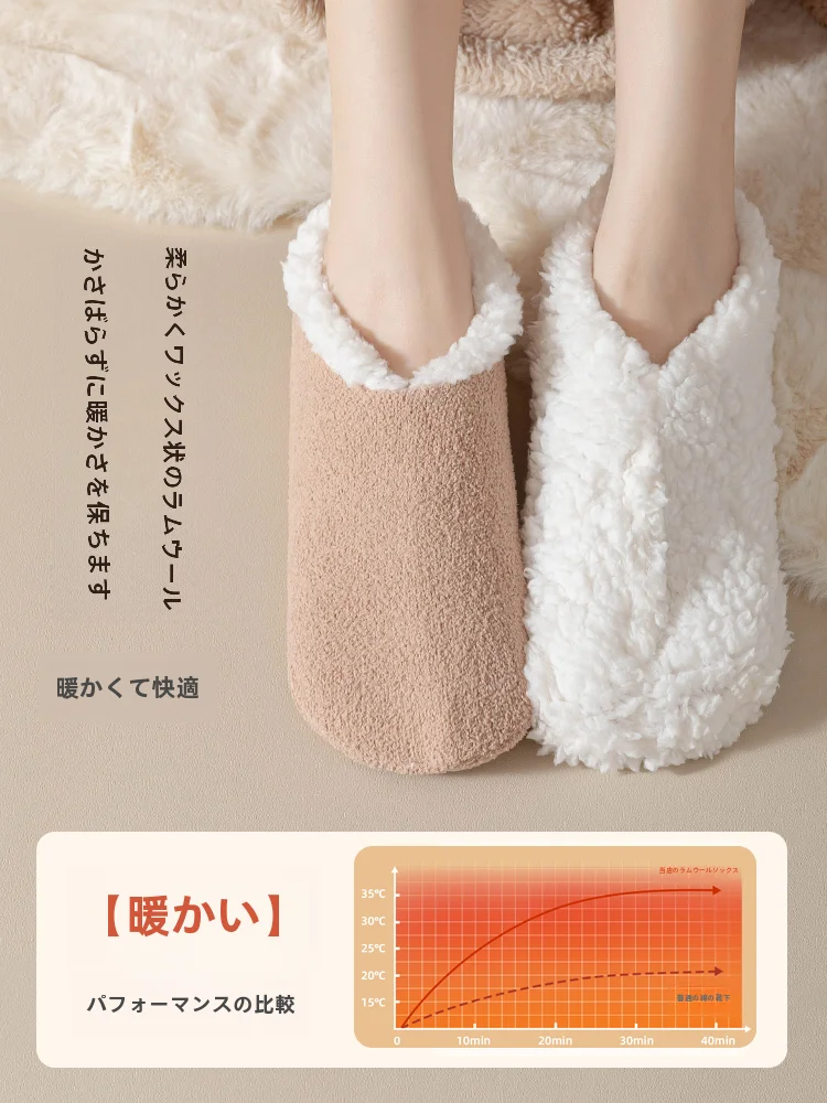 防滑デザインの大人用羊毛加熱靴下：秋冬に最適な厚手保温性能の実証