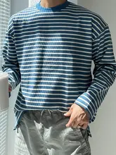 ストライプTシャツ【メンズ・フィット・長袖・コットン製】