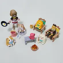 キャンプの柴犬ガチャポン【ボストンテリア・コーギー・フィギュア】