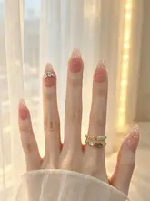 美しいグラデーションのネイルデザインアートセット【ギフトボックス付き・ダイヤモンド装飾・ナチュラルカラー】