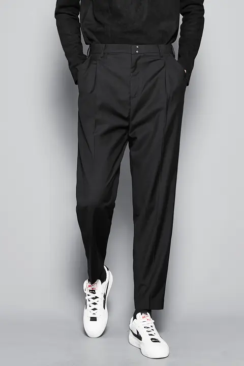 カジュアル九分丈パンツ【カーキ・ブラック・グレー・ストレート・メンズ】