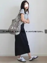 高腰サマースカート【Aライン・開襟・体型カバー】