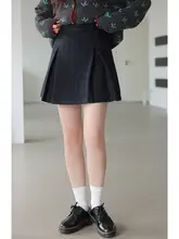 高腰チェックプリーツスカート【女性用・ショート丈・Z字デザイン・小柄対応】（セットアップ対応）