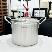 深鍋【18、10不銹鋼・多機能・家庭用・厚手・煮込み・揚げ物対応】