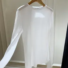 極上の柔らかさ！クールでスリムに見える薄手長袖天絲Tシャツ【防晒対応】