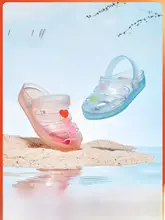 サンダル キッズ ガールズ ベビー ジェリー 透明 クリスタル ビーチ 夏