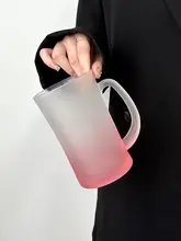 モダンデザインのマット仕上げピンクビールグラス【大容量・厚手・女性向け】