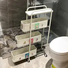 省スペース収納キャビネット【キッチン・バスルーム用・多機能・移動式・厚手】