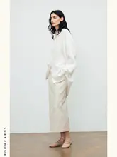 真丝混纺肌理のミニマリスト半身裙【春用・ストレートシルエット】
