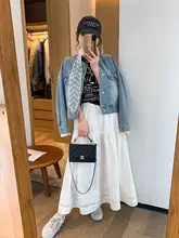 レトロレースデザインのデニムジャケット【ブルー・ショート丈・女性用】