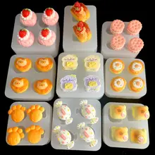 猫型のマカロン型シリコンモールド【ストロベリーケーキ・食品グレード・お菓子用】