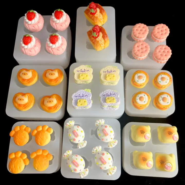 猫型のマカロン型シリコンモールド【ストロベリーケーキ・食品グレード・お菓子用】