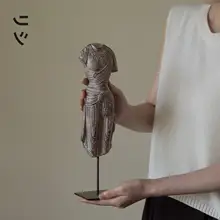 ヴィンテージ風オリエンタルデザインのヴィーナス像飾り彫刻【レジン製・玄関やオフィスのインテリアに最適】