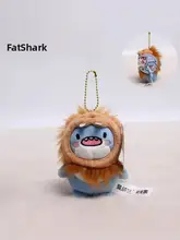可愛いシャークマスコット付きキーチェーン【ふわふわ・バックチャーム】