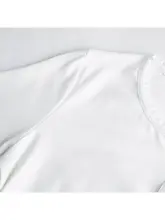 レディース 夏用レースリボン付きフィットTシャツ【ウエストシェイプ・短丈】