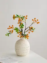 おしゃれな陶器製花瓶【インテリア・高級感・造花付き】