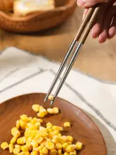 抗菌防霉の304ステンレス製ハシ【チキンウィングウッド・食品級・滑り止め付き】