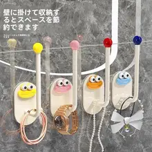 髪飾り収納ラック【粘着フック・プラスチック製・ヘアクリップやゴム紐用】