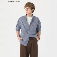 ヴィンテージ風 青いチェックシャツ【コットン・長袖・フィット】