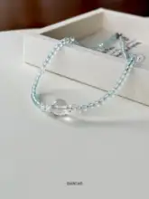 天然海ブルー宝石のラッキーアクセサリー ネックレス【女性用・デザイン・鎖骨チェーン】
