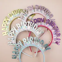ハッピーバースデー 輝くヘアバンド【パーティー装飾・撮影小道具】（セットアップ対応）