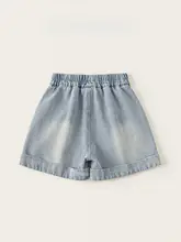 愛らしいハート柄デニムショートパンツ【子供用・薄手・ゆったりしたフィット感】