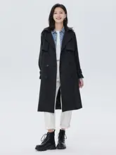 洗練されたデザイン！ロングコート【黒・秋用・ウエストベルト付き・長袖・イギリス風】