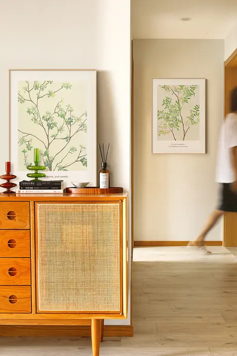 北欧風玄関装飾画【緑植物・モダンデザイン・リビング用壁掛け】