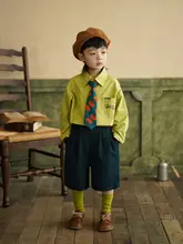 子供用カートゥーン風パンプキンカラーのボウタイ付きシャツ【男の子用・演出用・おしゃれ小物】