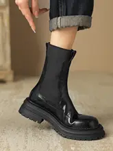 真皮マーチンブーツ【秋冬用・中筒・厚底・英国風・ショートブーツ】