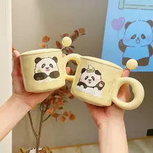 パンダデザインの陶器マグカップ【ギフトボックス入り・実用的】