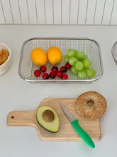 304ステンレス製 収納バスケット【果物・野菜用・角型・水切り】