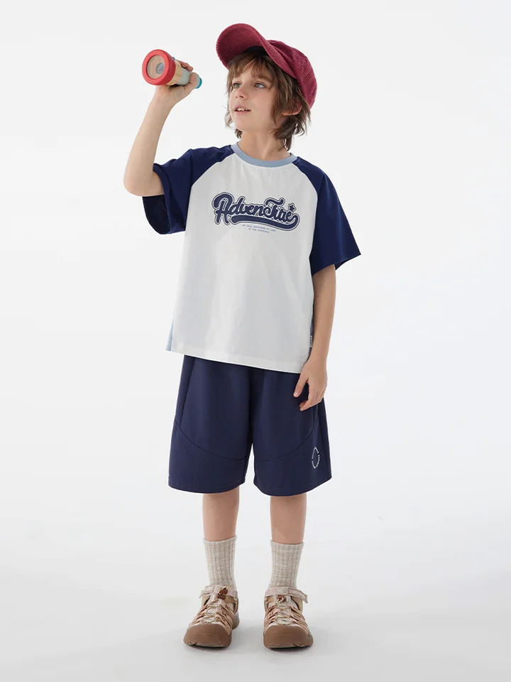 半袖Tシャツ キッズ ボーイズ 綿100% 抗菌 バイカラー ラグラン 夏