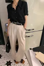 夏用チノパンツ【女性用・ホワイト・フィット・ロングレングス・ストレート】（セットアップ対応）