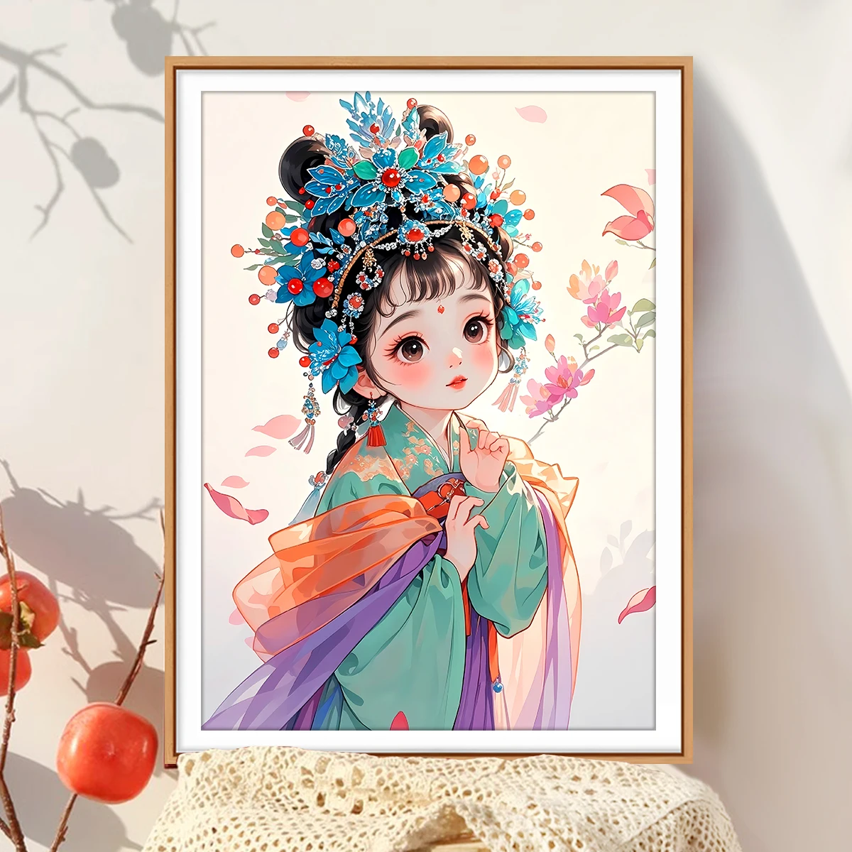 古風美人のクロスステッチ作品：シンプルな手工芸でリビングや寝室を彩る