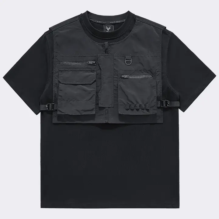 多ポケットデザインの半袖Tシャツ【機能性・カジュアルスタイル・メンズ】（セットアップ対応）