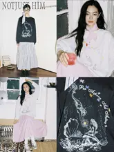 美人魚デザインの長袖Tシャツ【アンティーク風・プリント・UVカット】