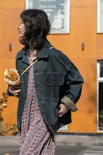 デニムジャケット【レディース・オーバーサイズ・ヴィンテージスタイル・ユニバーサルデザイン】