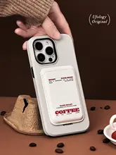 スマホケース カード収納 MagSafe対応 iPhone用 シンプル レタリング インスタ映え 「Ufology」